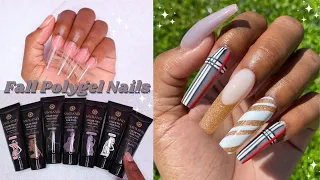 FALL POLYGEL NAIL SET | SAVILAND POLYGEL & GEL KIT | Plaid and French Polygel Nails | Nail Tutorial