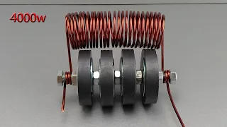 220v Free electric energy use permanent magnets and big copper with transformer