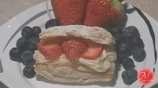 The best puff pastry with strawberries! Only 4 ingredients and you will create the best dessert!
