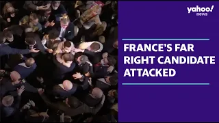 France's Far Right Candidate Attacked On Camera | Yahoo Australia