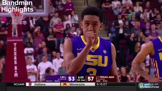 Tremont Waters LSU vs Texas A&M/1.6.18/Highlights/ 21pts 5reb 4ast