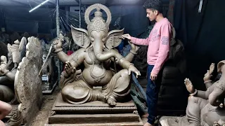 ganesh idol making by Anant chougule ll 5.6 ft clay idol ll how to make ganesh idol