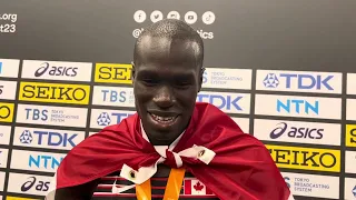 Marco Arop after going from last to first to win 2023 800m world title