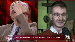 Sgarbi contro lo studente: "Dici cazzate, tu sei fascista! La Russa non ha i busti di ...