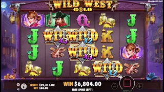 Wild West Gold Slot Massive Win Bonus - $60 BET