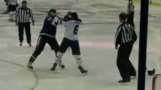 NHL Fight - Ron Hainsey vs Ryan Malone (Jets vs Lightning)