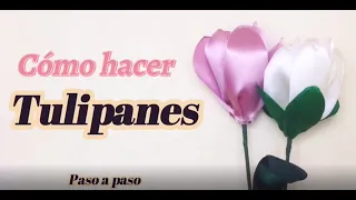 CÓMO hacer tulipan de cinta/laso | TUTORIAL | DIY | TIPS | PASO A PASO| DESDE CERO . 🌸🌸🌸