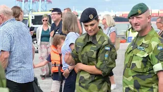 Crown Princess Victoria of Sweden on military exercise - tested rocket launcher