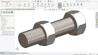 Solidworks tutorial Thread features (Bolt and Nut)