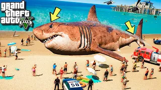 ПОЙМАЛ ОГРОМНОГО МЕГАЛОДОНА В ГТА 5 МОДЫ! АКУЛА МЕГ MEGALODON ОБЗОР МОДА GTA 5! ГТА МОД ИГРЫ MODS