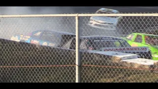 Peterborough Speedway Autumn Colours, Super Stocks, crash October 13, 2019