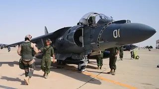 USMC VMA-214 Black Sheep AV-8B Harrier II Pre-Flight, Takeoff & Maintenance • Saudi Arabia