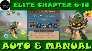 Hero Stage Elite 6-18 (Ending the Dreams) using F2P heroes with 3 crowns winning(Auto & Manual Mode)
