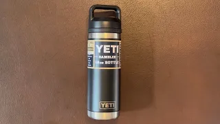 Rambler 18 oz water bottle (black) with chug cap Unboxing