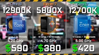 Core i9 12900K vs. i9 12700K vs Ryzen 7 5800X | Test in 10 Games and Rendering RX 6900XT