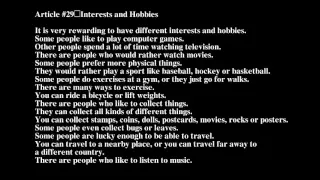 Learn Listening English U1- Lession 29 Interests and Hobbies