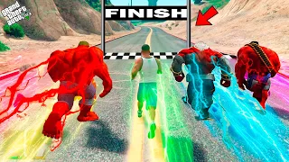 Franklin & Shinchan Challenge Every RED HULKFor Race In GTA 5 !
