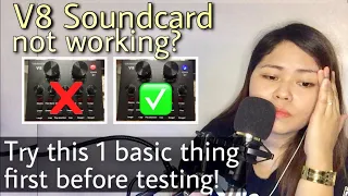 PROBLEM FIXED! | Not working V8 SOUNDCARD? 1 BASIC STEP you should try before testing!