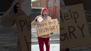 HOMELESS IGNORED BUT THEN SHOCKS THE WORLD WITH THE BIGGEST SURPRISE … #shorts