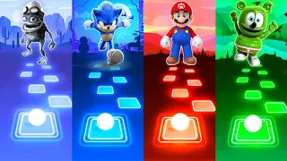 Crazy Frog vs Sonic vs Mario vs Gummy Bear  -  Tiles Hop EDM Rush