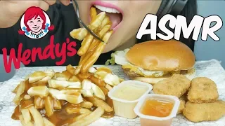 ASMR Wendy's (Poutine + Chicken Nuggets + Messy Burger) EATING SOUNDS | SAS-ASMR