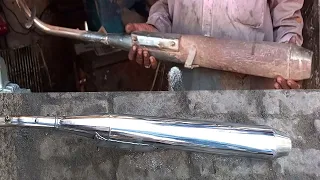 Restoration of old Bike Silencer | Chrome Silencer polishing