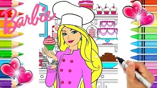 Barbie Bakery Coloring Page | Barbie Coloring Book | Barbie cake shop | printable