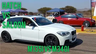 BMW M135i vs BMW M340i quarter mile drag race|| Drag race|| Cars924