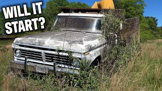 WILL IT START? Abandoned 1974 Ford F350 DUMP TRUCK