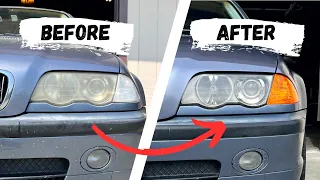 $500 BMW Flip - Headlight Restoration, Build Update, Smog, & Details - 2001 BMW E46 330i