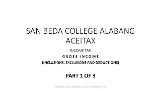 ACEITAX Gross Income Part 1 of 3