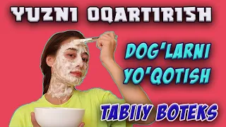 UGRINI YO'Q QILSH / AJINLARNI YO'Q QILISH / TABIIY BOTEKS / YUZNI OQARTIRISH / DOG'NI YO'QOTISH