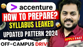 How to prepare for Accenture: Syllabus Leaked and Updated pattern 2024😱 | Accenture Off Campus Drive