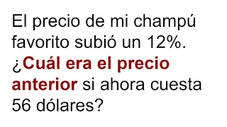 CÁLCULOS CON PORCENTAJES. Hallar el precio inicial. Matemáticas Básicas