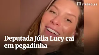 Deputada Júlia Lucy cai em pegadinha