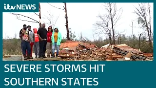 At least 11 dead as storms sweep across southern United States | ITV News