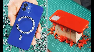 COOL HAND-MADE PHONE CASE WITH MAGNETIC WALLET 🤯 by 123 GO! Reacts #shorts