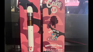 NEW CAKE DELTA 10 DISPOSABLE 1.5 GRAM REVIEW **BIRTHDAY CAKE**