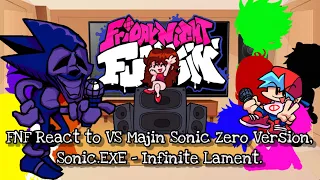 FNF React to VS Majin Sonic Zero Version, Sonic.EXE - Infinite Lament.||ElenaYT.