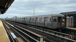 BMT West End Line: (D) Train Arriving @25th Avenue (R68)