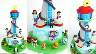 How to make a paw patrol birthday cake || How to make paw patrol fondant cake