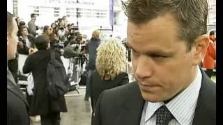 Matt Damon at interview Borne Ultimatum premiere