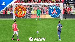 FC 24 | Ronaldo vs Messi | Manchester United vs PSG | UCL FINAL | Penalty Shootout - PS5 Gameplay