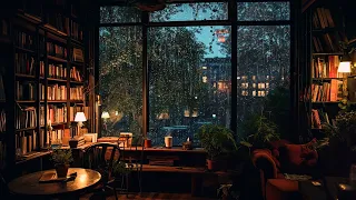 Rainy Night Serenade: Smooth Jazz Piano & Saxophone Melodies for Deep Focus in a Cozy Café Ambiance