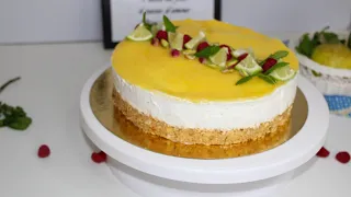 cheesecake au citron sans gélatine et sans cuisson/تشيز كيك الليمون🍋🍋  بدون جيلاتين و بدون فرن