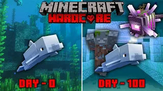 I survive 100 days as a *DOLPHIN* in Hardcore Minecraft  .......