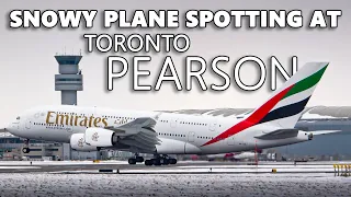 SNOWY PLANE SPOTTING at Toronto Pearson! Runway 23 and 24R