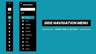 Sidebar Menu Using HTML And CSS