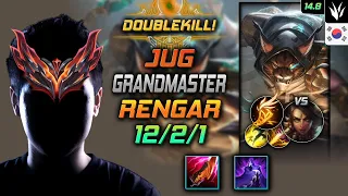 렝가 정글 템트리 룬 벼락폭풍검 기발 -  Rengar Jungle - 롤 KR 천상계 패치 14.8