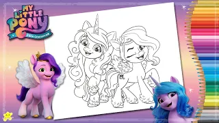 Coloring My Little Pony New Generation Pipp Petals and Izzy Moonbow | Kiddie Playtime